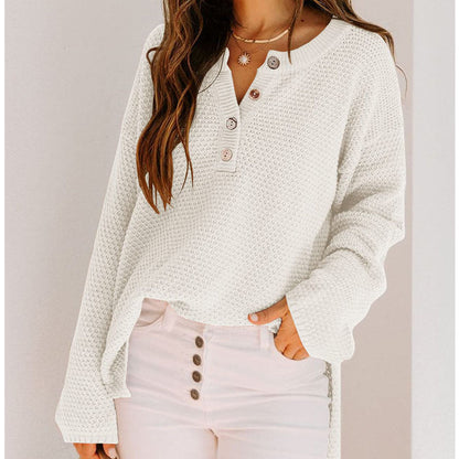 🔥Limited Time 45% OFF🔥Henley Waffle Knit Sweater