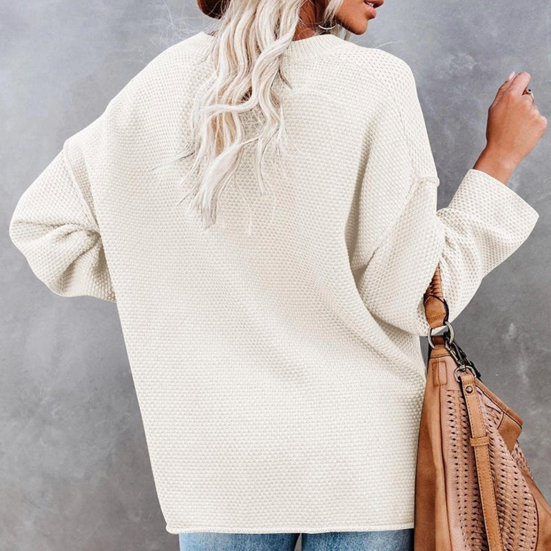 🔥Limited Time 45% OFF🔥Henley Waffle Knit Sweater