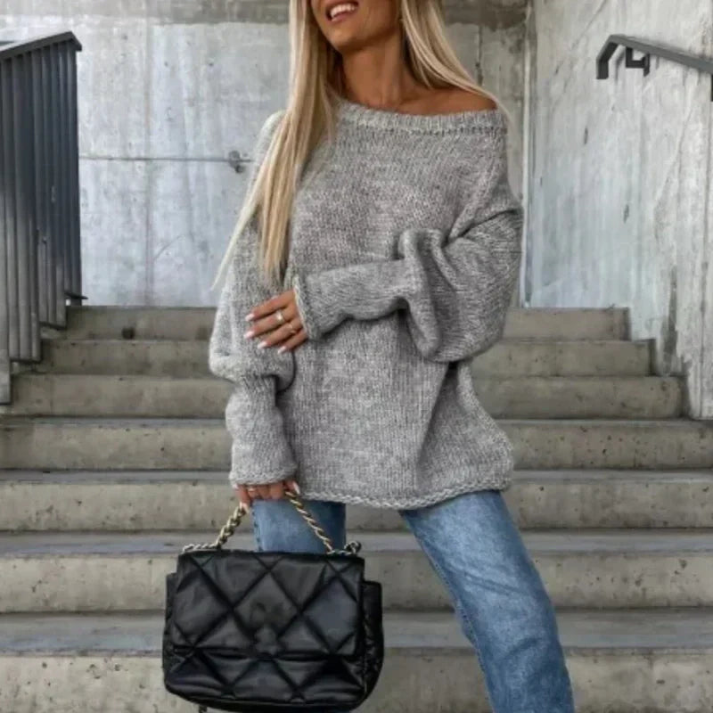 🔥Limited Time 52% OFF🔥Women's Solid Knitted Round Neck Sweater