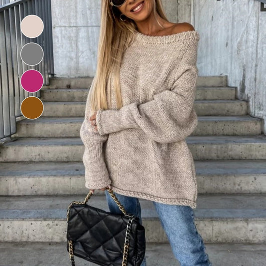 🔥Limited Time 52% OFF🔥Women's Solid Knitted Round Neck Sweater