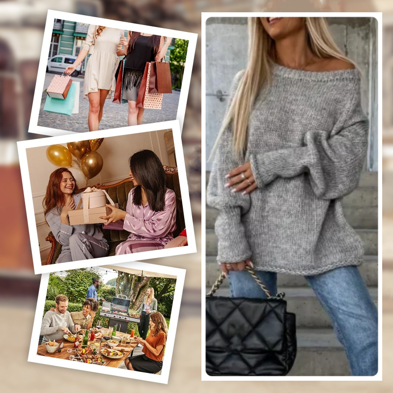 🔥Limited Time 52% OFF🔥Women's Solid Knitted Round Neck Sweater