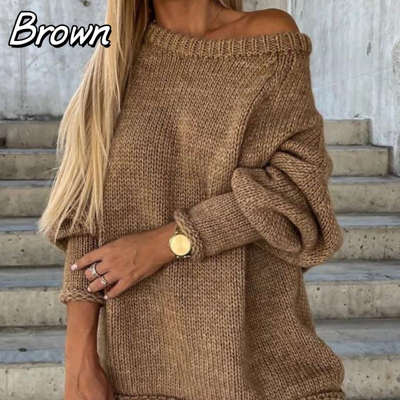 🔥Limited Time 52% OFF🔥Women's Solid Knitted Round Neck Sweater