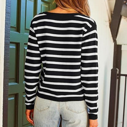 🌷Limited Time 40% OFF💞Trendy Striped Cardigan Sweater with Pockets