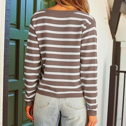 🌷Limited Time 40% OFF💞Trendy Striped Cardigan Sweater with Pockets