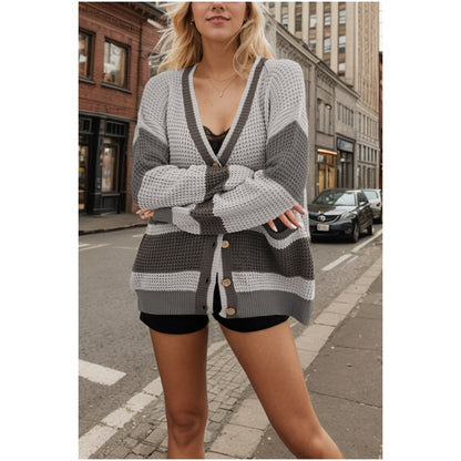 🥰Seasonal promotion super low price🥰Women's Colorblock Knit Cardigan Sweater