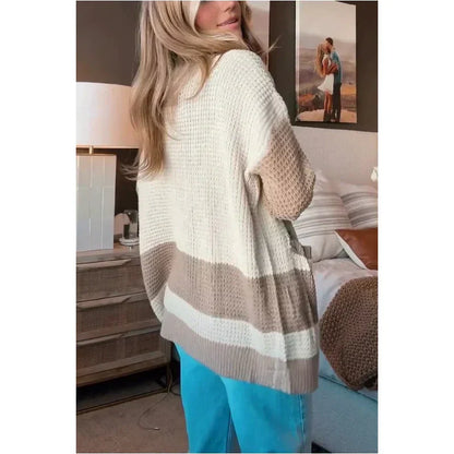 🥰Seasonal promotion super low price🥰Women's Colorblock Knit Cardigan Sweater