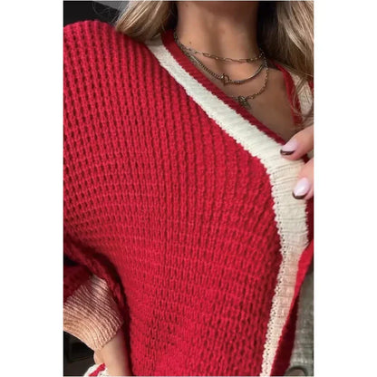 🥰Seasonal promotion super low price🥰Women's Colorblock Knit Cardigan Sweater