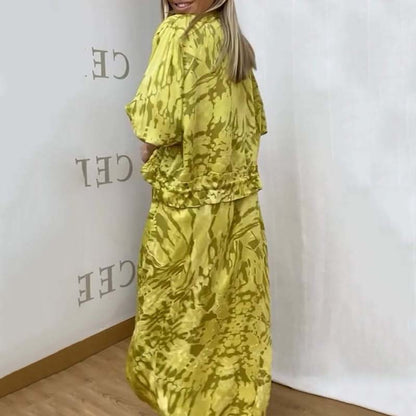 🌷Limited Time 56% OFF💞Women’s Fall Fashion Casual Printed Dress Two-Piece Set