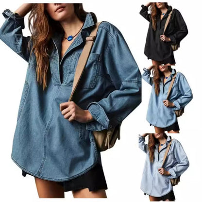 🔥Autumn Sale 58% OFF🔥Nomenoy® Women's Oversized Denim Pullover