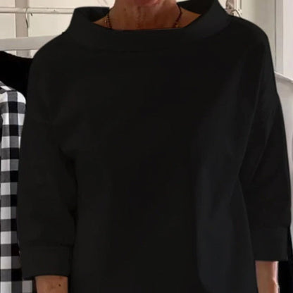 🍁Autumn New Releases🍁Casual Standing Collar Solid Color T-Shirt