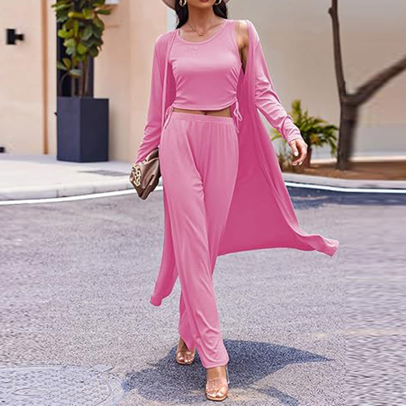 🍁Autumn New Releases🍁Women’s Solid Color Casual 3-Piece Set