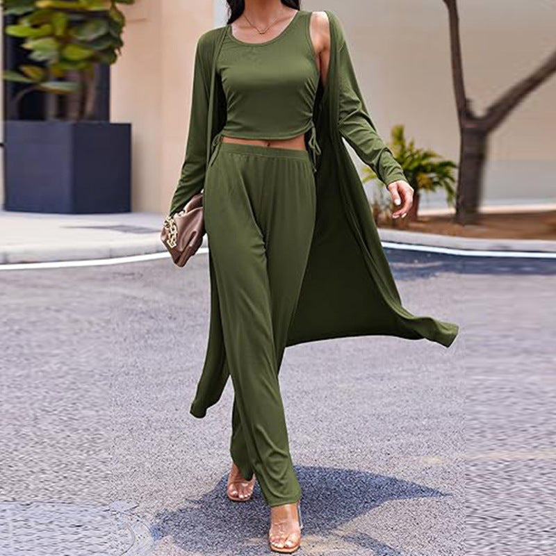 🍁Autumn New Releases🍁Women’s Solid Color Casual 3-Piece Set