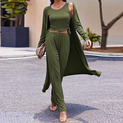 🍁Autumn New Releases🍁Women’s Solid Color Casual 3-Piece Set