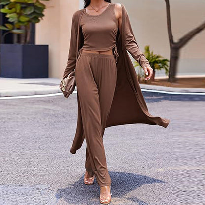 🍁Autumn New Releases🍁Women’s Solid Color Casual 3-Piece Set