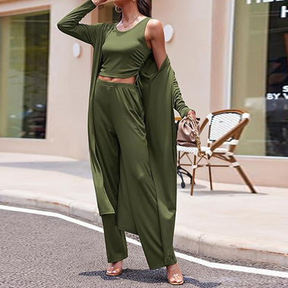 🍁Autumn New Releases🍁Women’s Solid Color Casual 3-Piece Set