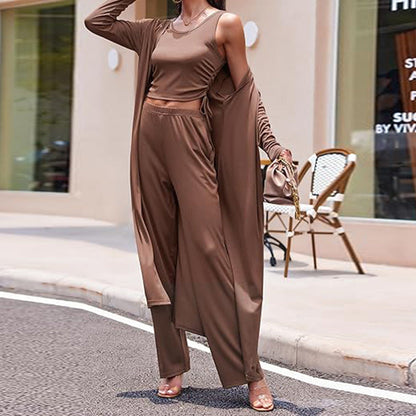 🍁Autumn New Releases🍁Women’s Solid Color Casual 3-Piece Set