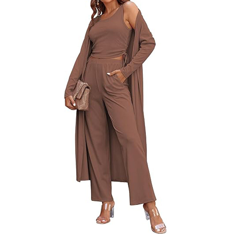 🍁Autumn New Releases🍁Women’s Solid Color Casual 3-Piece Set