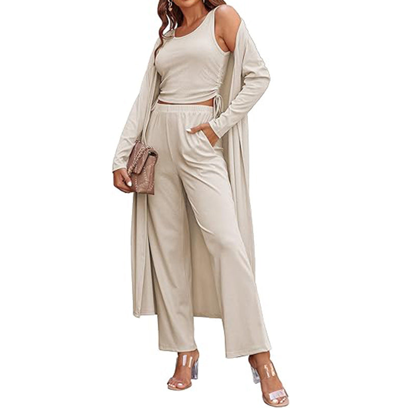🍁Autumn New Releases🍁Women’s Solid Color Casual 3-Piece Set