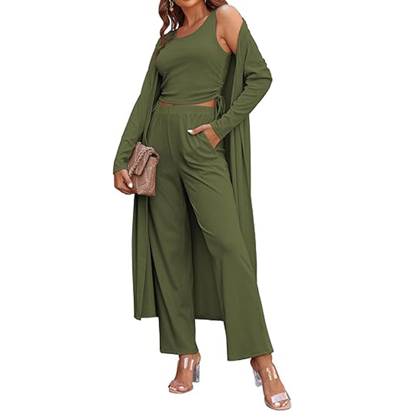 🍁Autumn New Releases🍁Women’s Solid Color Casual 3-Piece Set