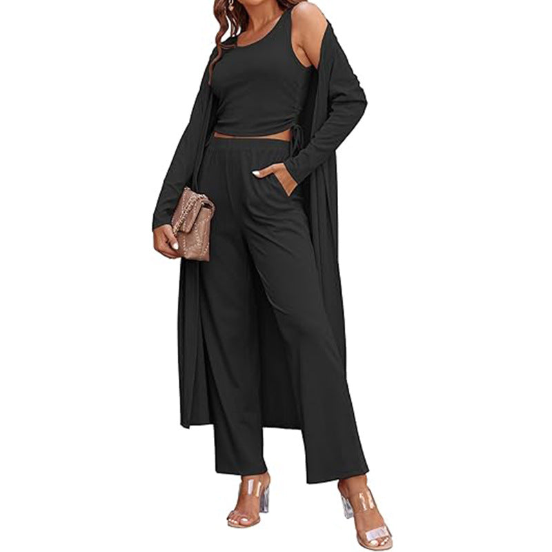 🍁Autumn New Releases🍁Women’s Solid Color Casual 3-Piece Set