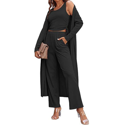 🍁Autumn New Releases🍁Women’s Solid Color Casual 3-Piece Set