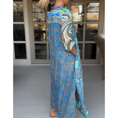 🌷Beperkte tijd 51% KORTING💞Modieuze maxi-jurk met print en zijsplit
