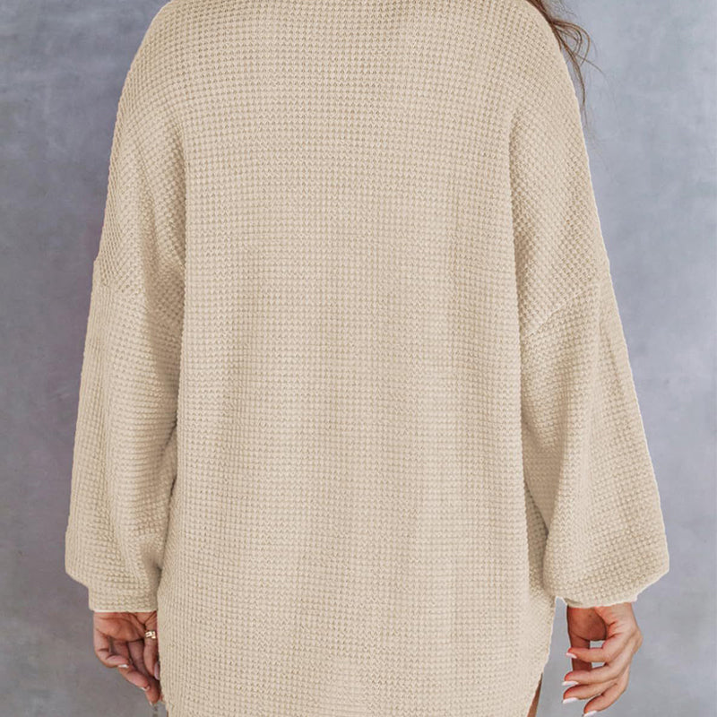 ✨New Arrival✨Women’s Loose Solid Color Waffle Knit Shirt
