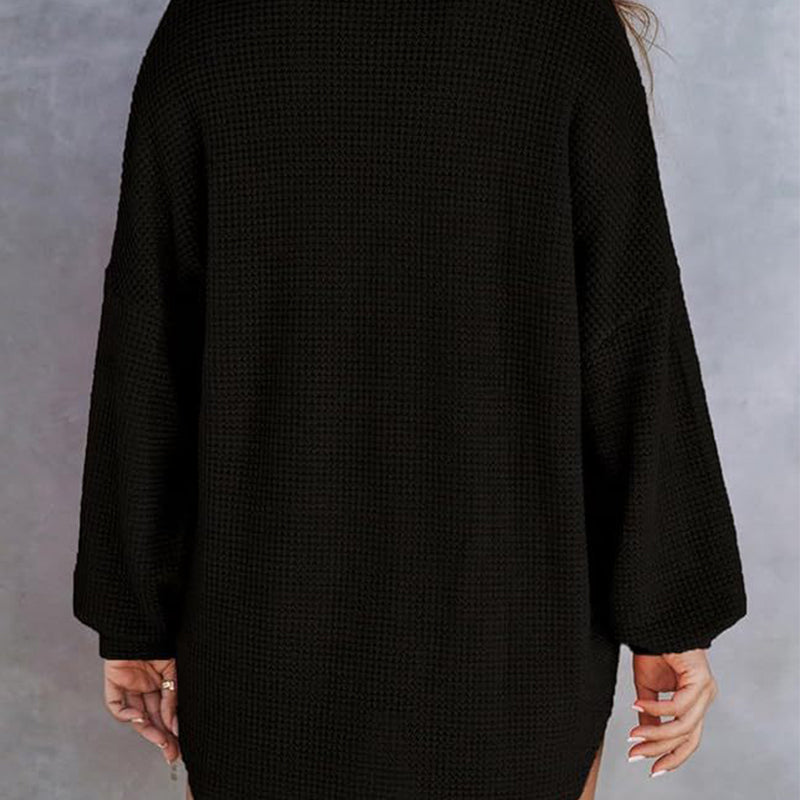 ✨New Arrival✨Women’s Loose Solid Color Waffle Knit Shirt