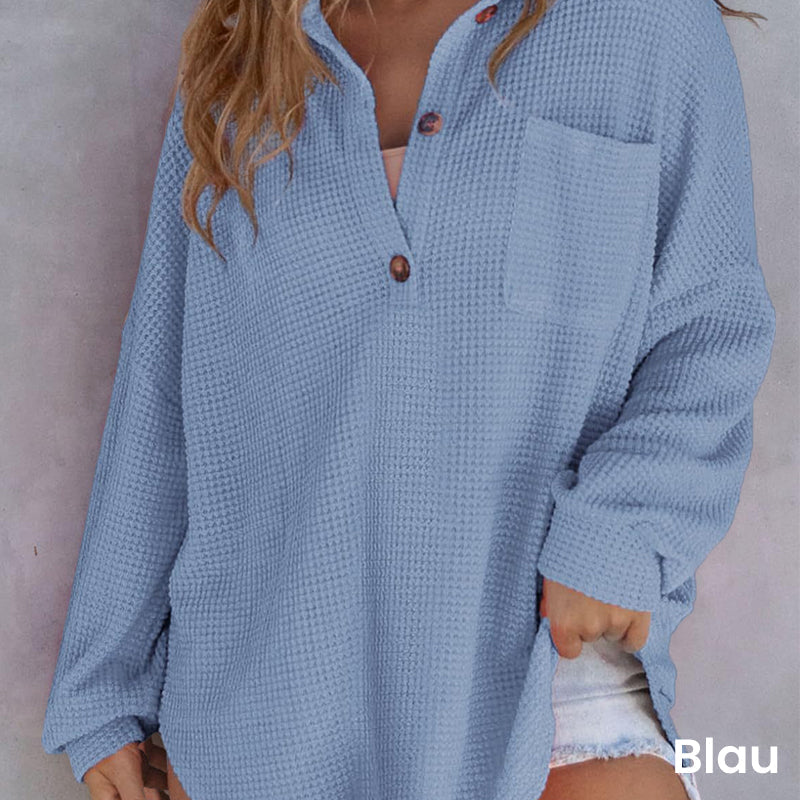 ✨New Arrival✨Women’s Loose Solid Color Waffle Knit Shirt