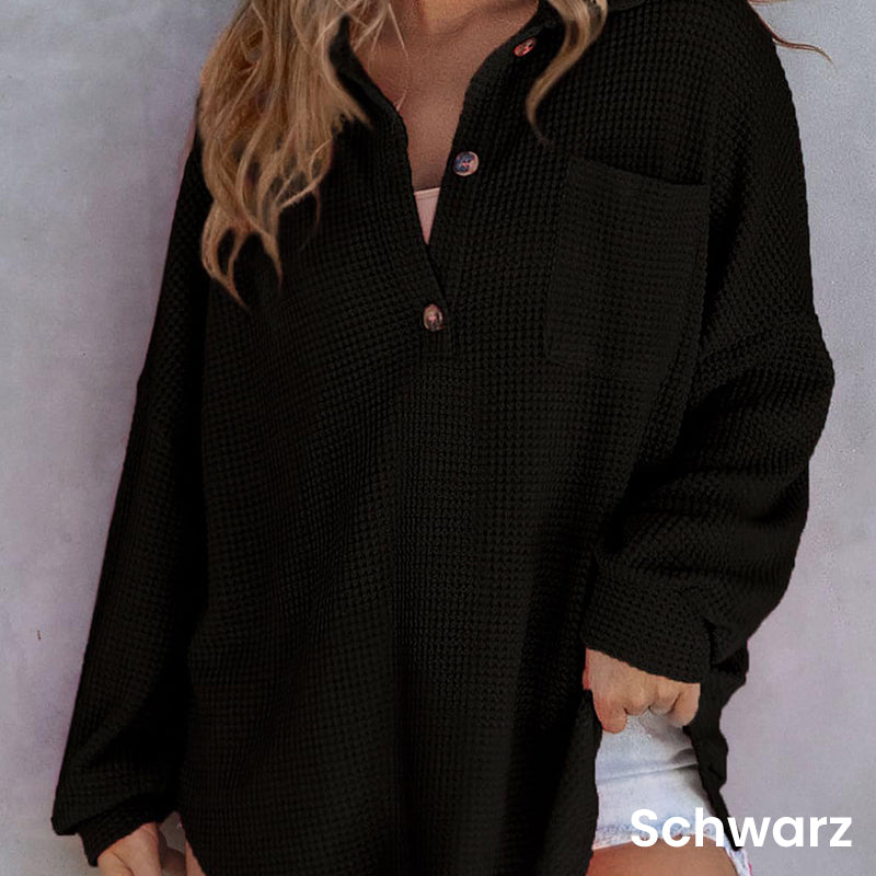 ✨New Arrival✨Women’s Loose Solid Color Waffle Knit Shirt