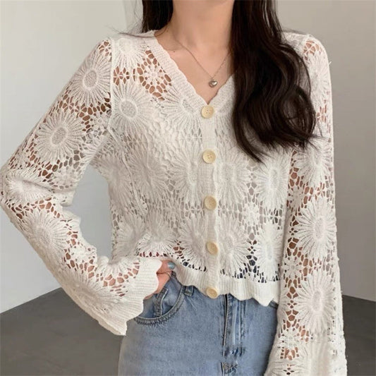 🌷Limited Time 50% OFF💞Crochet Lace Button-Down Cardigan