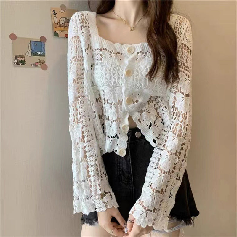 🌷Limited Time 50% OFF💞Crochet Lace Button-Down Cardigan