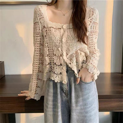 🌷Limited Time 50% OFF💞Crochet Lace Button-Down Cardigan