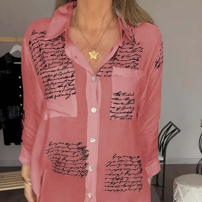 🌷Beperkte tijd 58% KORTING💞Dames lange mouwen print mode revers overhemd