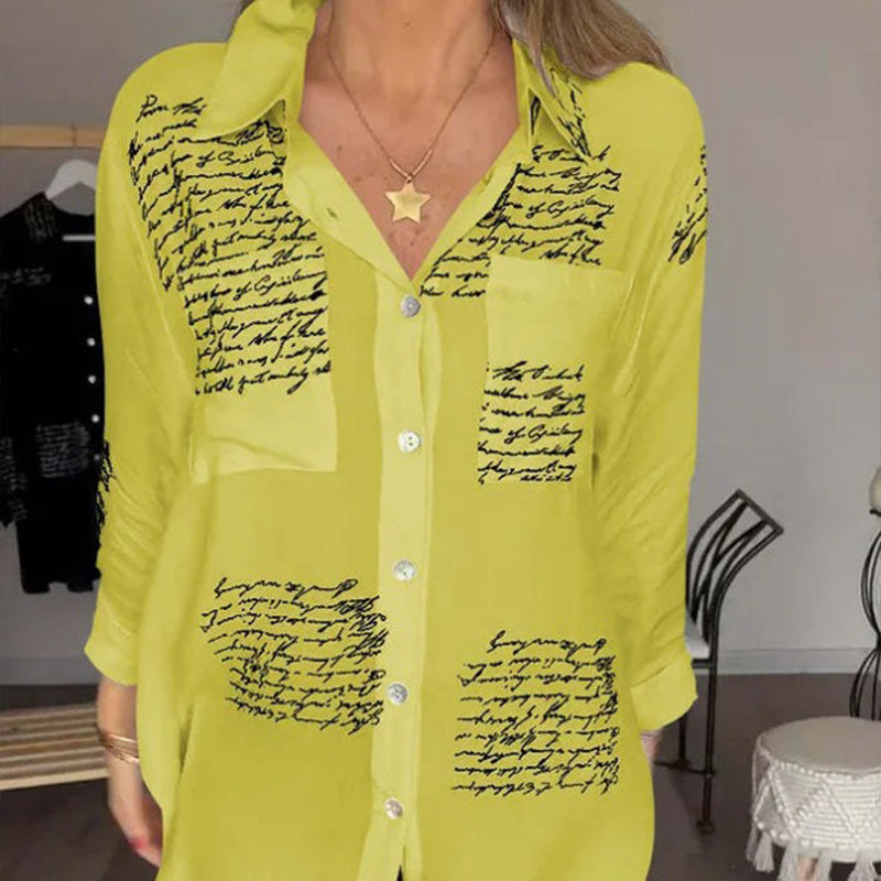🌷Beperkte tijd 58% KORTING💞Dames lange mouwen print mode revers overhemd