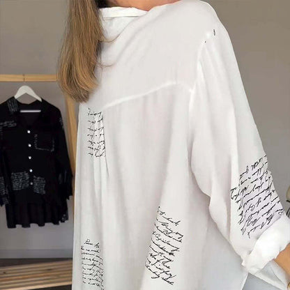 🌷Beperkte tijd 58% KORTING💞Dames lange mouwen print mode revers overhemd