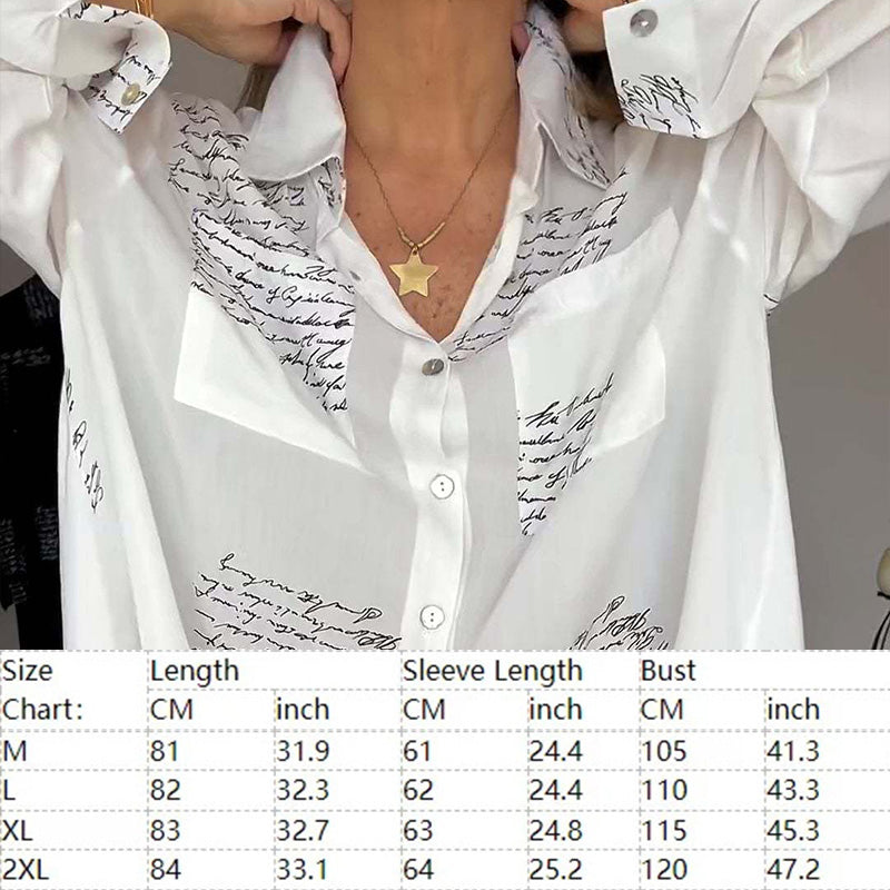 🌷Beperkte tijd 58% KORTING💞Dames lange mouwen print mode revers overhemd