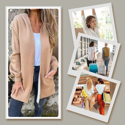 🌷Limited Time 43% OFF💞Women's Solid Zipper Hooded Coat with Pockets
