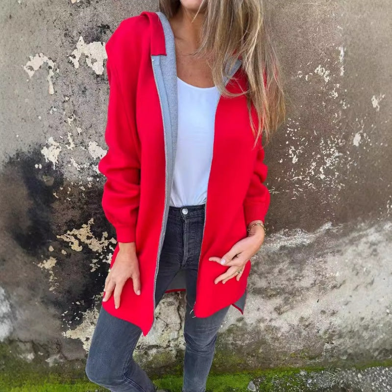 🌷Limited Time 43% OFF💞Women's Solid Zipper Hooded Coat with Pockets