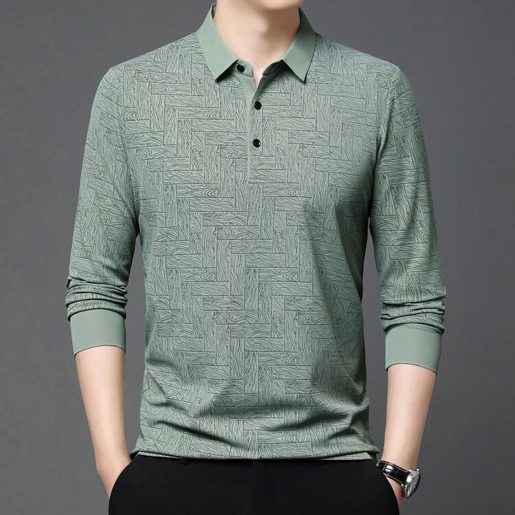 ✨New Arrival✨-Men’s Elegant Casual 3-button Lapel Collar Long-sleeve T-shirt