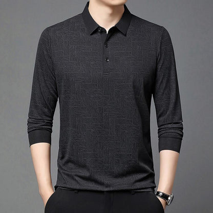 ✨New Arrival✨-Men’s Elegant Casual 3-button Lapel Collar Long-sleeve T-shirt