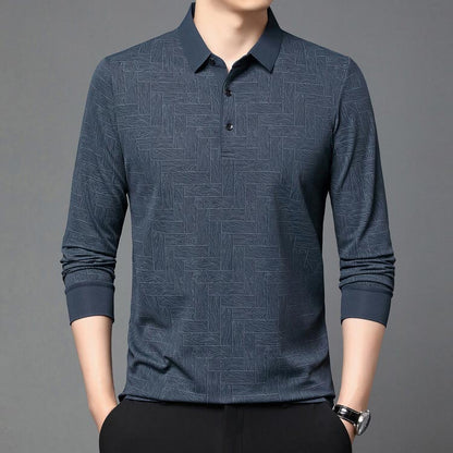 ✨New Arrival✨-Men’s Elegant Casual 3-button Lapel Collar Long-sleeve T-shirt