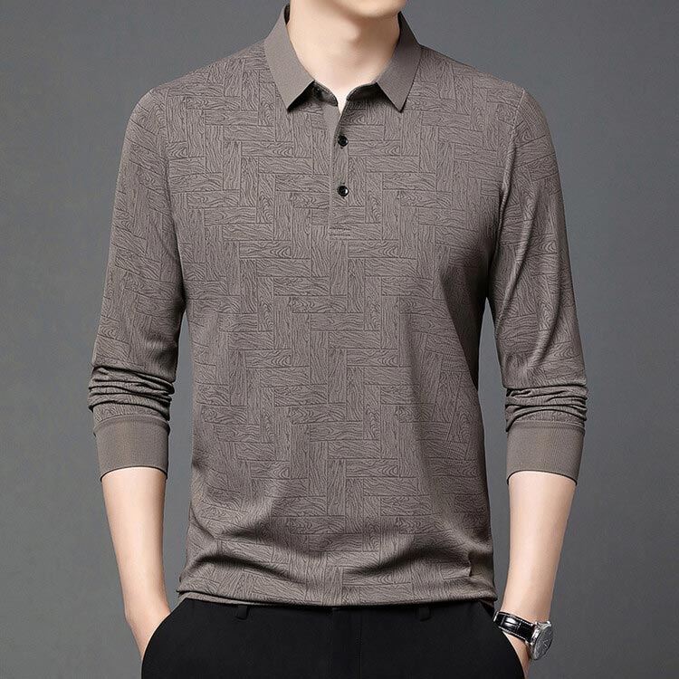 ✨New Arrival✨-Men’s Elegant Casual 3-button Lapel Collar Long-sleeve T-shirt