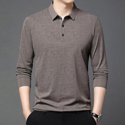 ✨New Arrival✨-Men’s Elegant Casual 3-button Lapel Collar Long-sleeve T-shirt