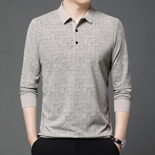 ✨New Arrival✨-Men’s Elegant Casual 3-button Lapel Collar Long-sleeve T-shirt