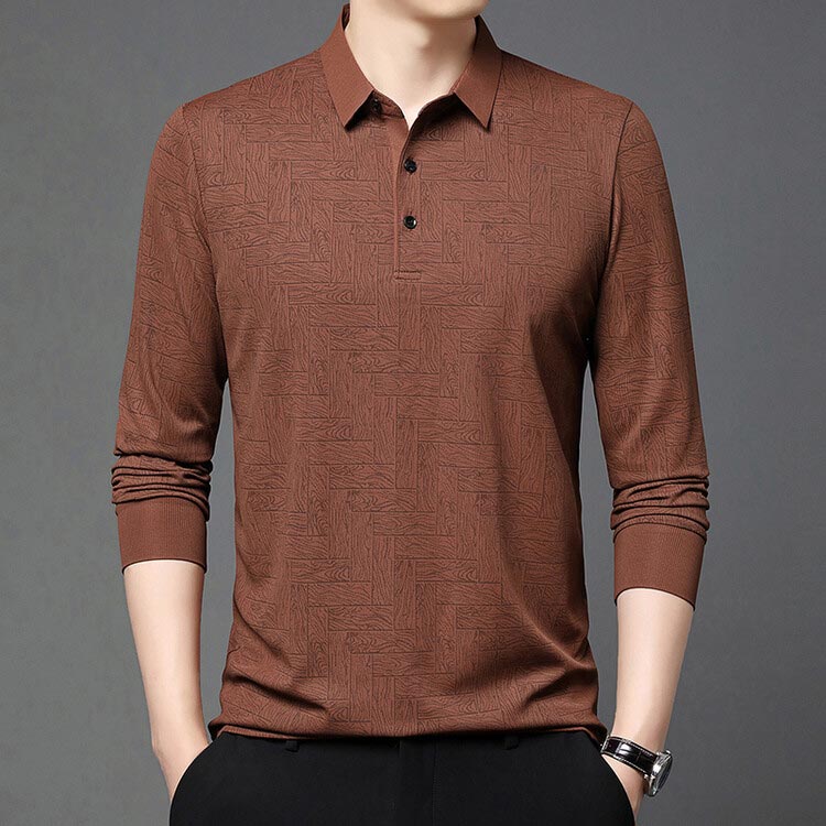 ✨New Arrival✨-Men’s Elegant Casual 3-button Lapel Collar Long-sleeve T-shirt