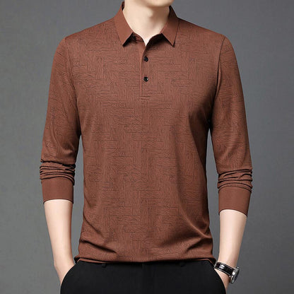 ✨New Arrival✨-Men’s Elegant Casual 3-button Lapel Collar Long-sleeve T-shirt