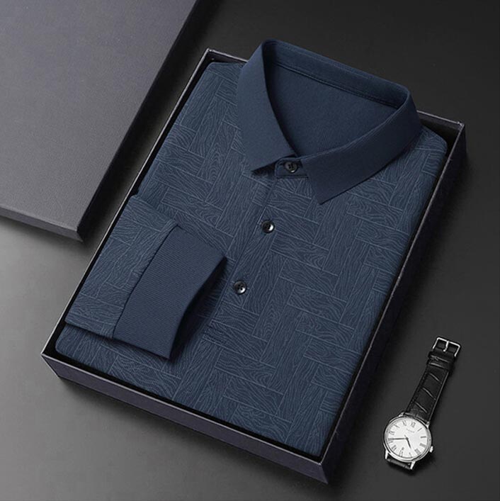 ✨New Arrival✨-Men’s Elegant Casual 3-button Lapel Collar Long-sleeve T-shirt