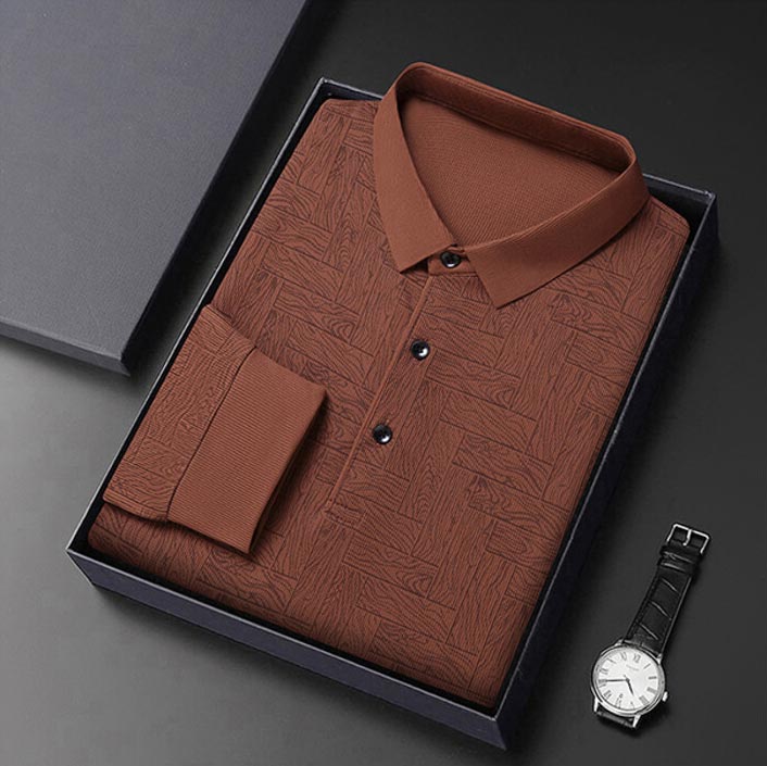 ✨New Arrival✨-Men’s Elegant Casual 3-button Lapel Collar Long-sleeve T-shirt