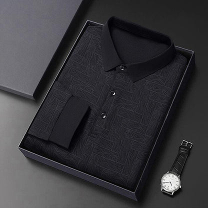 ✨New Arrival✨-Men’s Elegant Casual 3-button Lapel Collar Long-sleeve T-shirt